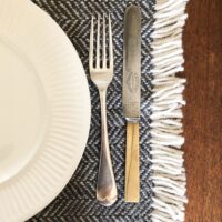 Handwove Flint Herringbone Placemat